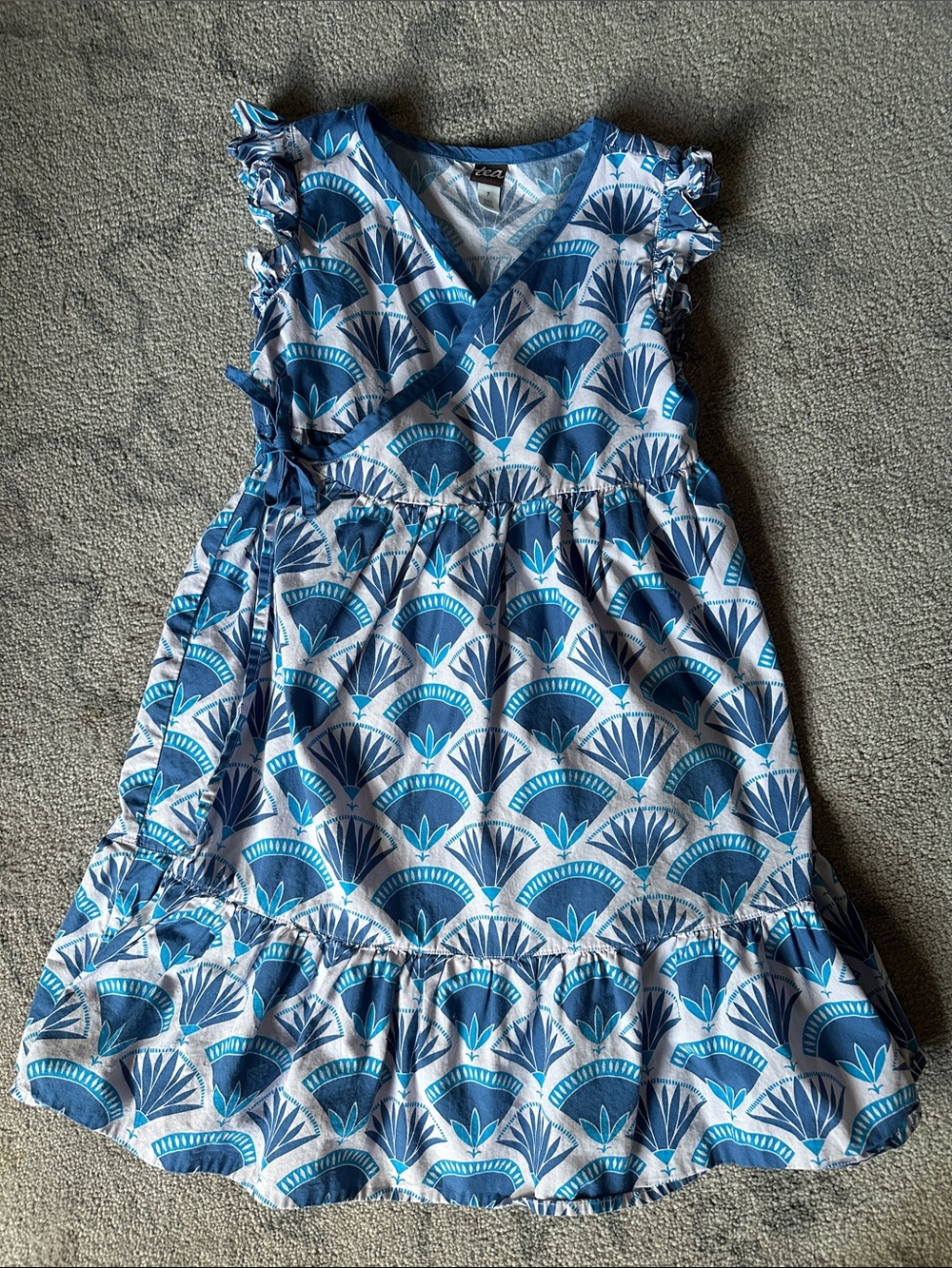 Girls' Tea Collection Wrap Sundress with Ruffle Sleeves